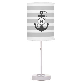 Gray Nautical Anchor Table Lamp by snowfinch at Zazzle