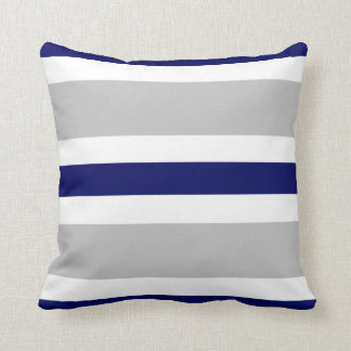 Gray Navy Blue & White Stripe Couch Pillow Gift