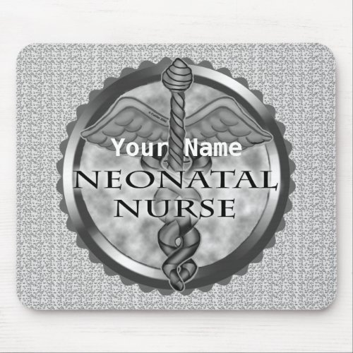 Gray Neonatal Nurse custom name mouse pad