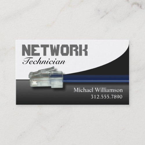 Gray Network Technology Ethernet Business Cards