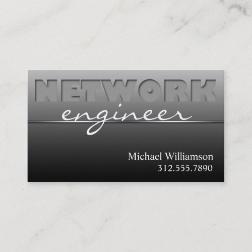 Gray Network Technology Sleek Business Cards