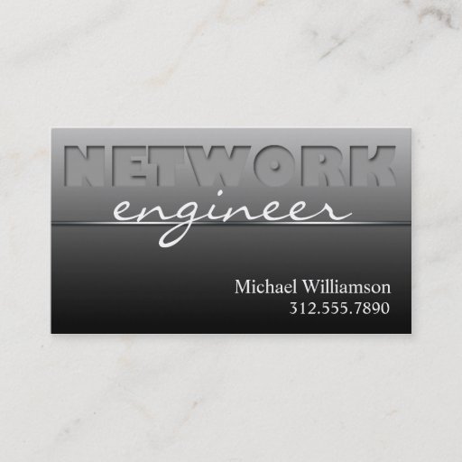 Customizable Gray Network Technology Sleek Business Cards