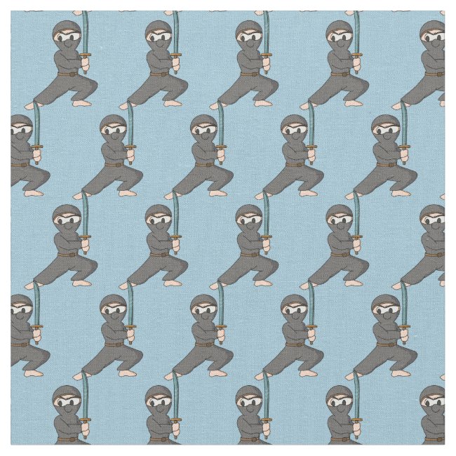 Gray Ninja 2 Design Fabric