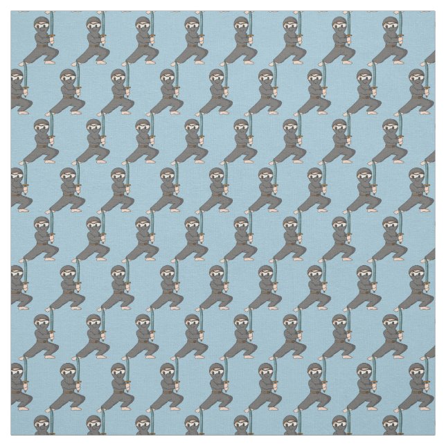 Gray Ninja 2 Design Fabric (Swatch)