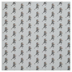 Gray Ninja Design Fabric