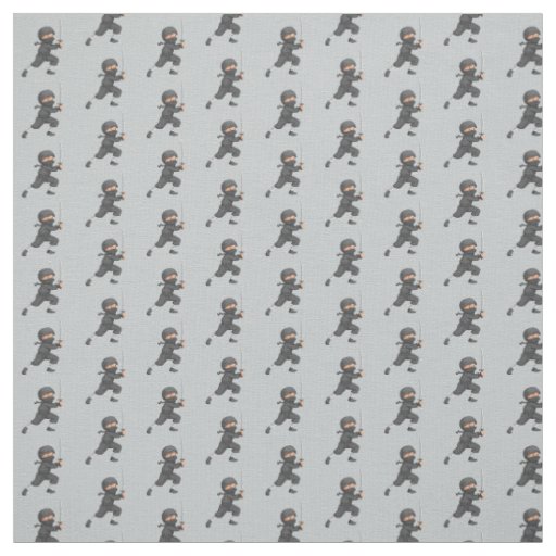 Gray Ninja Design Fabric