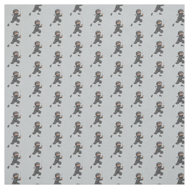 Gray Ninja Design Fabric (Swatch)