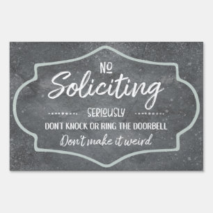 Gray No Soliciting Door or Sign