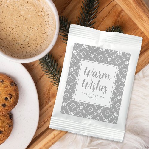Gray Nordic Snowflake Pattern Hot Chocolate Drink Mix