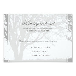 Gray Oak Winter Wedding Response Card 3.5