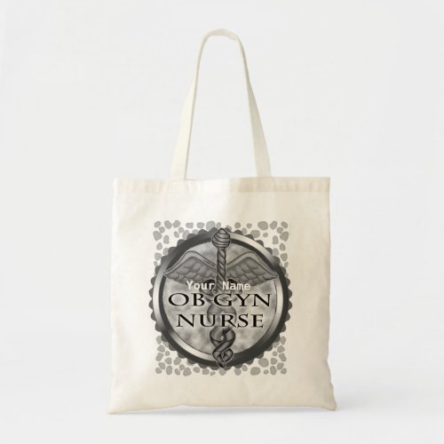 Gray Obgyn Nurse custom name Tote Bag