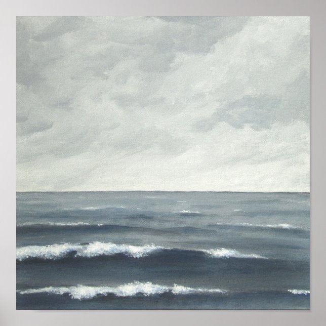 Gray Ocean Waves Fine Art Print (Front)