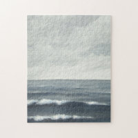 Gray Ocean Waves Jigsaw Puzzle