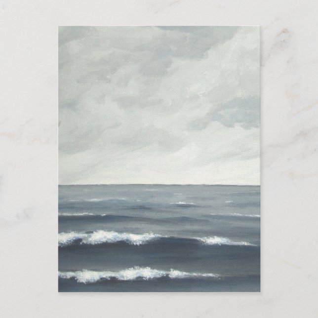 Gray Ocean Waves Postcard (Front)
