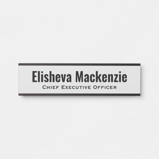 Gray Office Door Name Plate Sign  (Front)