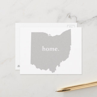 Gray Ohio Shaped Home Grey Buckeye State Ohioan Postcard