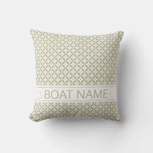 Gray Olive Green Small Geometric Pattern. Custom Outdoor Pillow