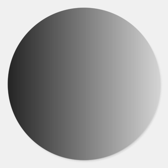 Gray Ombre Blank Classic Round Sticker (Front)