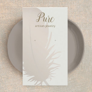 Gray Ombre Boho Feather Earring Display Business Card