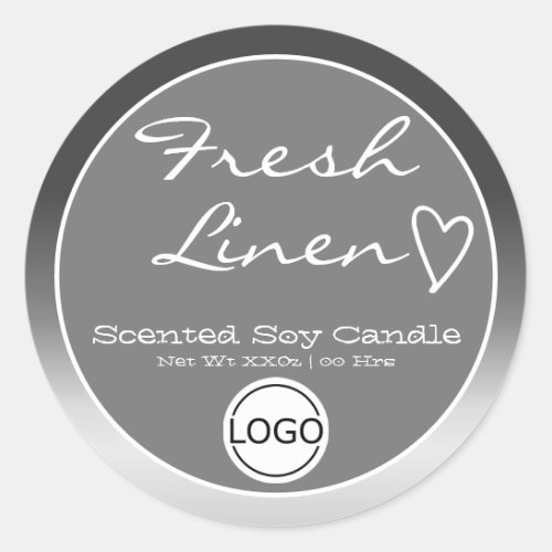Gray Ombre Circle Logo Template Soy Candle Label