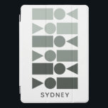 Gray Ombre Geometric Shapes Custom Monogram Name iPad Pro Cover<br><div class="desc">Add a modern touch to your device with this personalized iPad cover, featuring a sleek geometric design in stylish gray tones. Customized with the name "Sydney, " this cover offers a unique, contemporary look that’s both stylish and functional. The bold shapes and minimalist color palette make it a standout accessory,...</div>