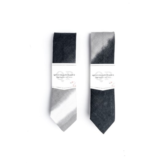 Gray Ombre Necktie w/Personalized Monogram (Front)