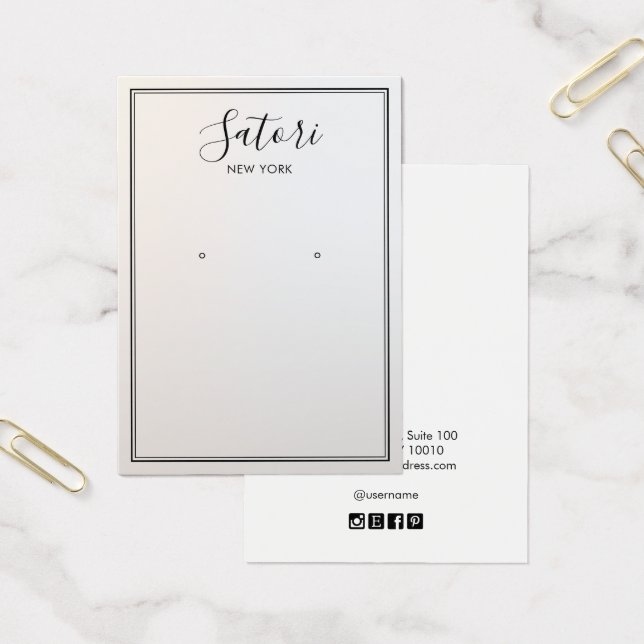 Gray Ombre Signature Font Earring Display (Office)