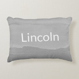 Gray Ombre with Name for Boy's Room Accent Pillow