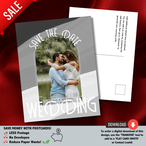 GRAY | On a Budget? Opt for Photo Save The Date Postcard