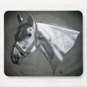 Gray on Grey Equine Art Mouse Pad