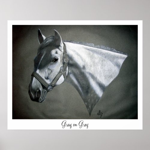 Gray on Grey Equine Art Print