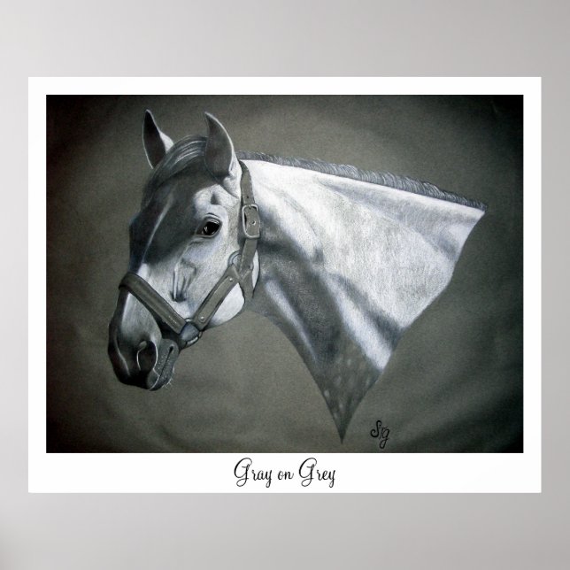 Gray on Grey Equine Art Print (Front)