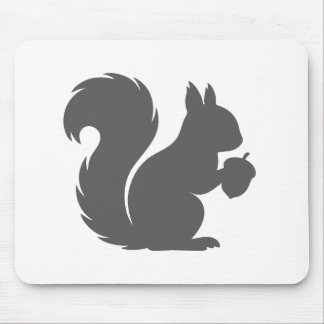Gray on White Squirrel Animal Mouse Pad