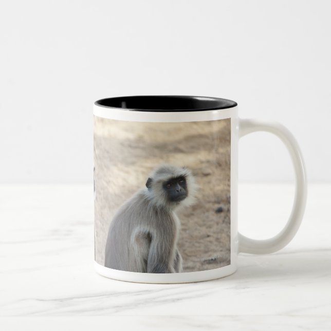 Gray or common or Hanuman langur (Semnopithecus) Two-Tone Coffee Mug (Right)
