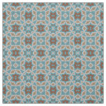 Gray Orange Brown Turquoise Ethnic Pattern Art Fabric