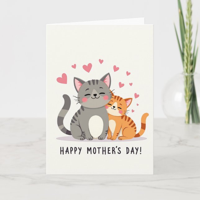 Gray Orange Mothers Day Card (Front)