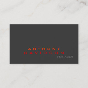 Gray orange red trendy business card