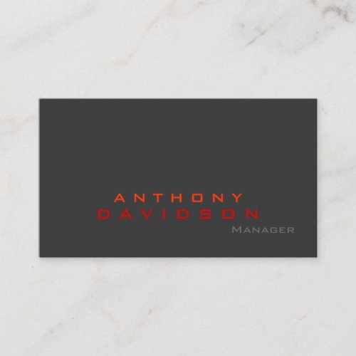Gray orange red trendy business card
