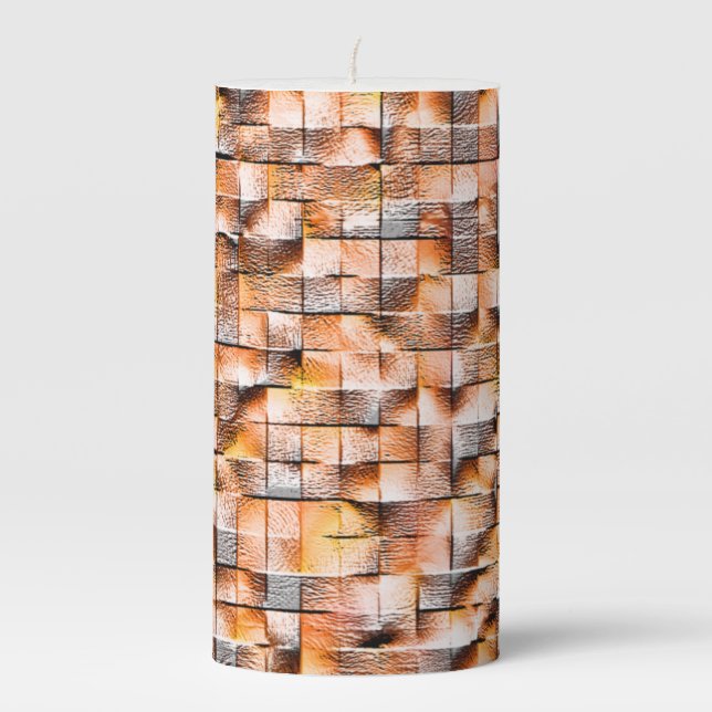 Gray orange rough ceramic tile with flaws, virtual pillar candle (Front)