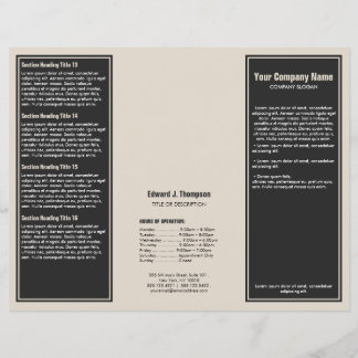 Gray Orange Simple Border Brochure