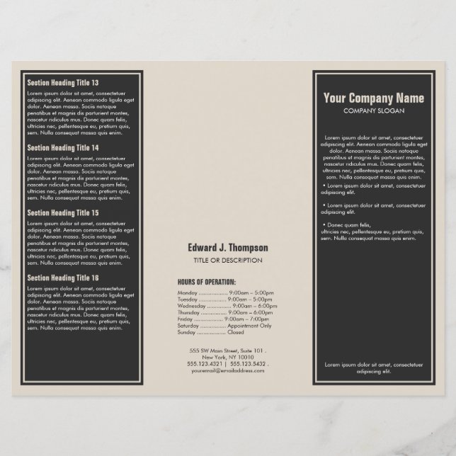 Gray Orange Simple Border Brochure (Front)