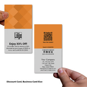 Gray Orange Standard Business Card Size XX% Off