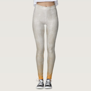 Gray Orange White rustic Leggings