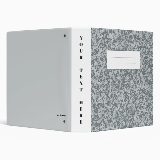 Gray Organic Stone Texture Seamless Pattern 3 Ring Binder (Background)