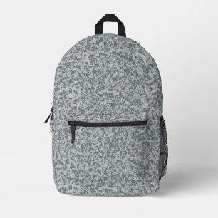 Gray Organic Stone Texture Seamless Pattern Printed Backpack