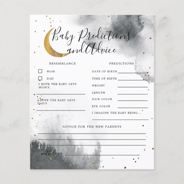 Gray Over The Moon Baby Predictions and Advice (Front)