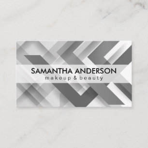 Gray Overlapping Geometric Lines Business Card