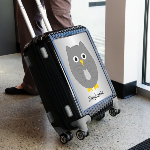 Gray Owl Design Personalised Luggage
