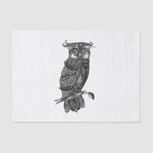 Gray Owl  Tissue Paper (Front)