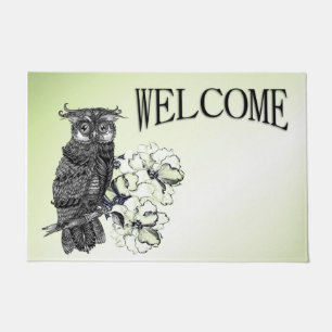 Gray Owl Welcome Mat